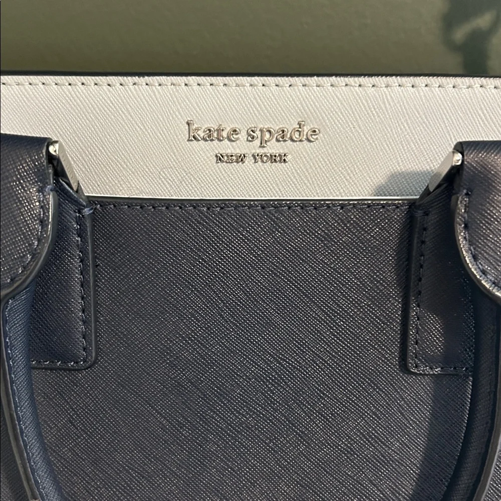 kate spade Black and White Colorblock Leather Shoulder Bag